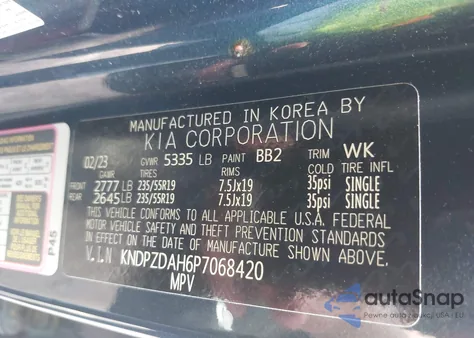 2023 Kia Sportage Plug-In Hybrid X-Line Prestige из США, поврежденный, VIN KNDPZDAH6P7068420